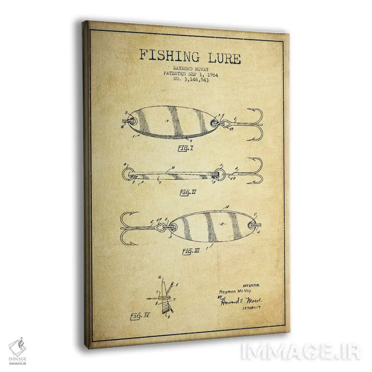 تابلو نقشهٔ حقامتیاز لوازم ماهیگیری کلاسیک اثر پیکسل کهنه (استودیو/نام هنری) - نمای پرسپکتیو محصول