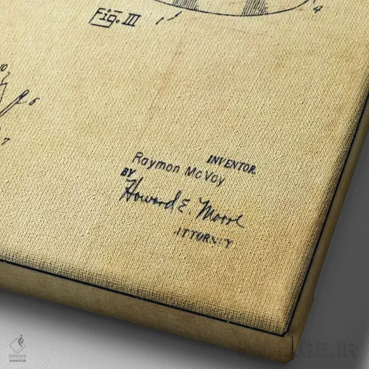 تابلو نقشهٔ حقامتیاز لوازم ماهیگیری کلاسیک اثر پیکسل کهنه (استودیو/نام هنری) - نمای نزدیک بافت بوم