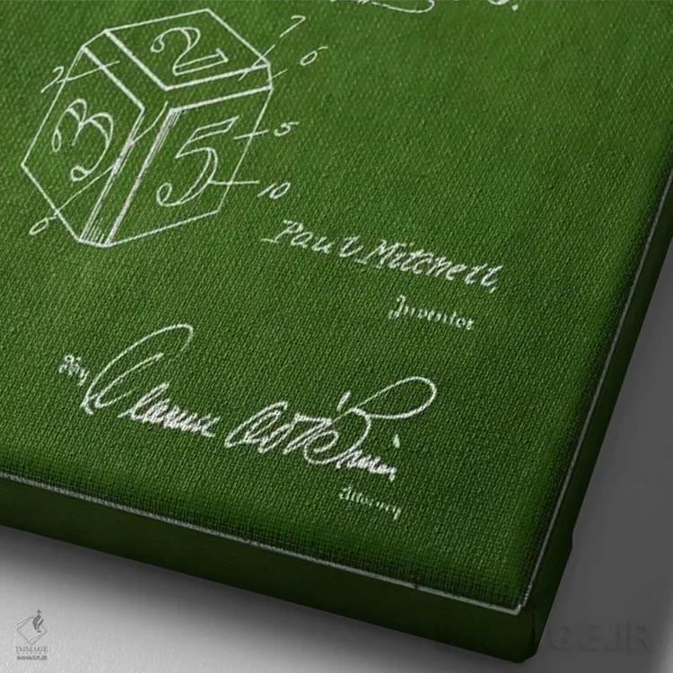 تابلو نقشهٔ حقامتیاز تاس سبز اثر پیکسل کهنه (استودیو/نام هنری) - نمای نزدیک بافت بوم