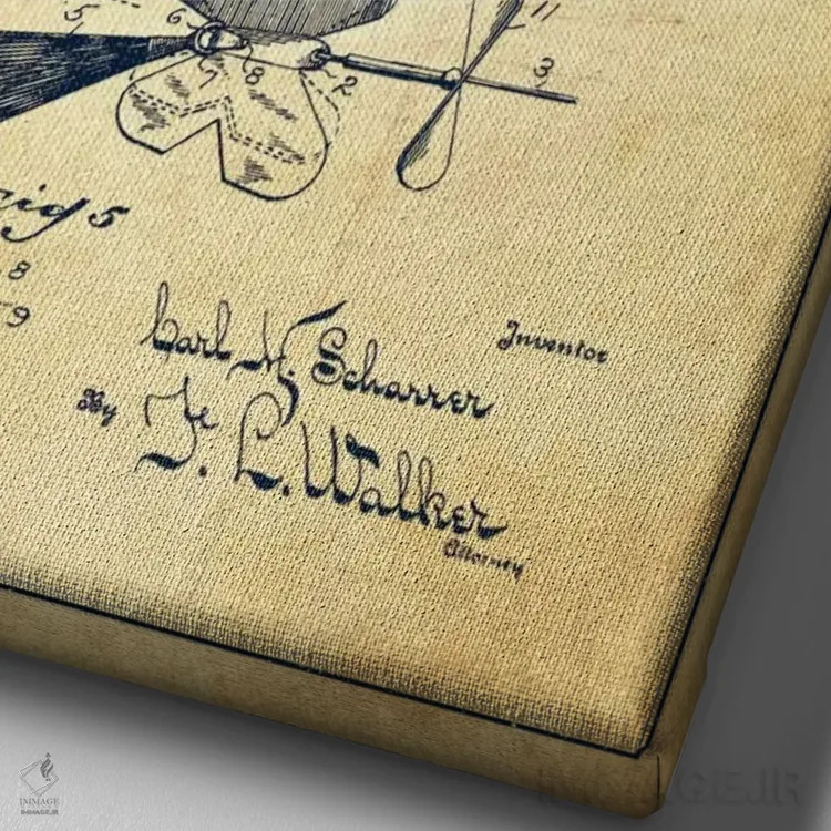 تابلو نقشهٔ حقامتیاز لوازم ماهیگیری کلاسیک اثر پیکسل کهنه (استودیو/نام هنری) - نمای نزدیک بافت بوم