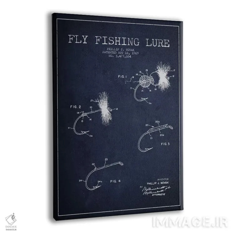 تابلو نقشهٔ حقامتیاز لوازم ماهیگیری سرمهای اثر پیکسل کهنه (استودیو/نام هنری) - نمای پرسپکتیو محصول