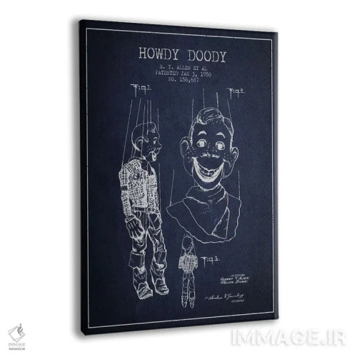 تابلو نقشهٔ ثبت اختراع هاودی دودی سرمهای اثر پیکسل کهنه (استودیو/نام هنری) - نمای پرسپکتیو محصول