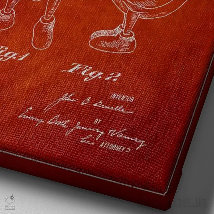 تابلو نقشهٔ ثبت اختراع اردک نر قرمز اثر پیکسل کهنه (استودیو/نام هنری) - نمای نزدیک بافت بوم