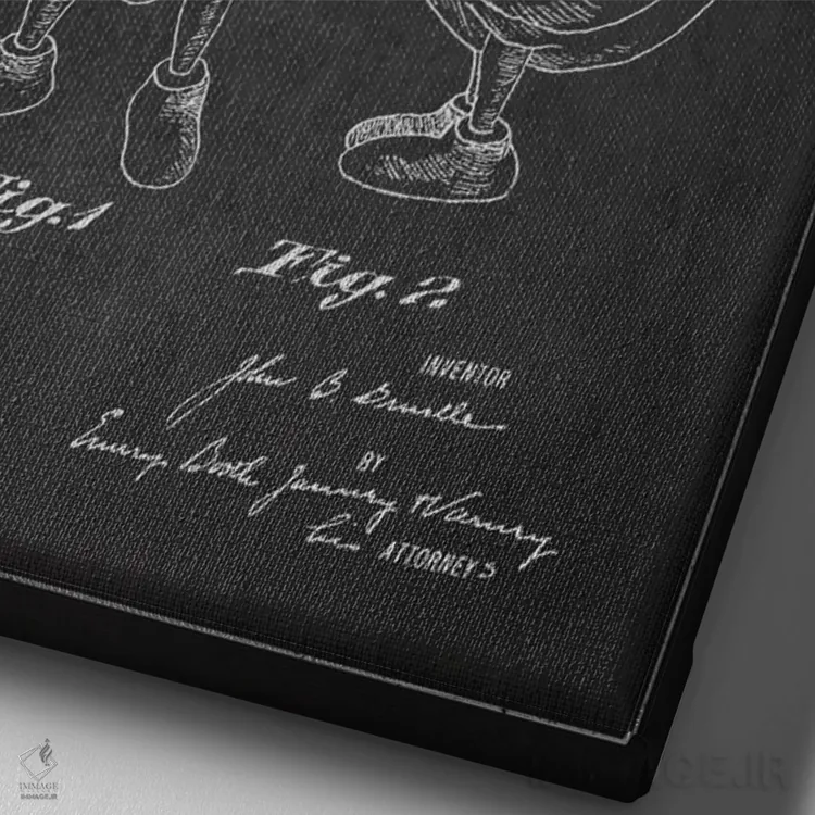 تابلو نقشهٔ ثبت اختراع اردک نر تیره اثر پیکسل کهنه (استودیو/نام هنری) - نمای نزدیک بافت بوم