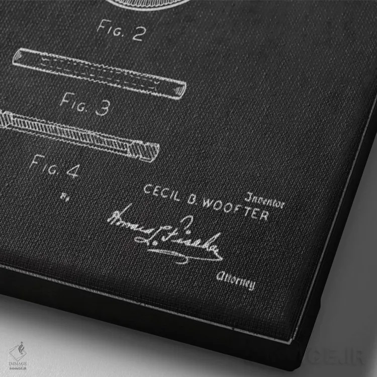 تابلو نقشهٔ ثبت اختراع چیپ پوکر ۲ ذغالی اثر پیکسل کهنه (استودیو/نام هنری) - نمای نزدیک بافت بوم