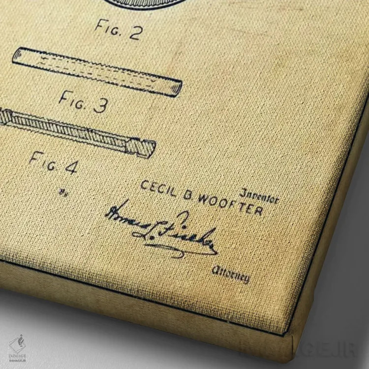 تابلو نقشهٔ ثبت اختراع ژتون پوکر ۲ (طرح قدیمی) اثر پیکسل کهنه (استودیو/نام هنری) - نمای نزدیک بافت بوم