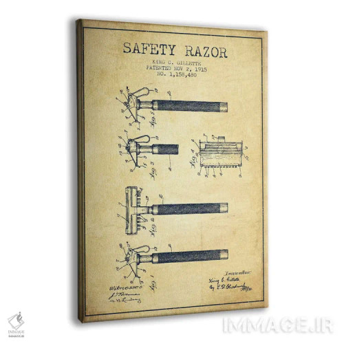 تابلو نقشه ثبت اختراع ریشتراش (کلاسیک) اثر پیکسل کهنه (استودیو/نام هنری) - نمای پرسپکتیو محصول