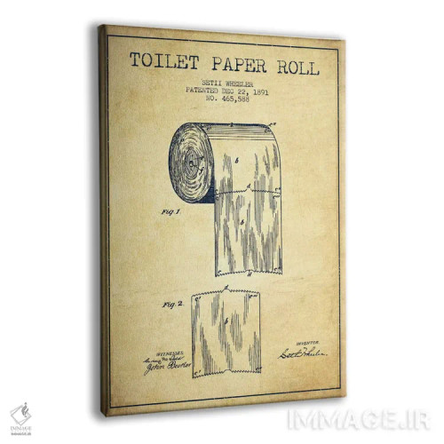 تابلو نقشه ثبت اختراع دستمال توالت (کلاسیک) اثر پیکسل کهنه (استودیو/نام هنری) - نمای پرسپکتیو محصول