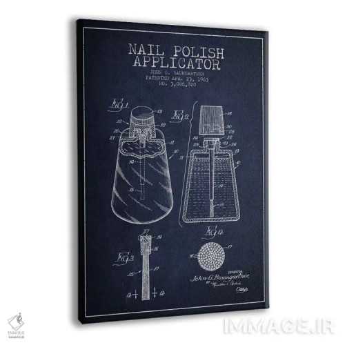 تابلو نقشهٔ ثبت اختراع اپلیکاتور ناخن (سرمهای) اثر پیکسل کهنه (استودیو/نام هنری) - نمای پرسپکتیو محصول