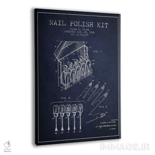 تابلو نقشهٔ ثبت اختراع کیت لاک ناخن (سرمهای) اثر پیکسل کهنه (استودیو/نام هنری) - نمای پرسپکتیو محصول