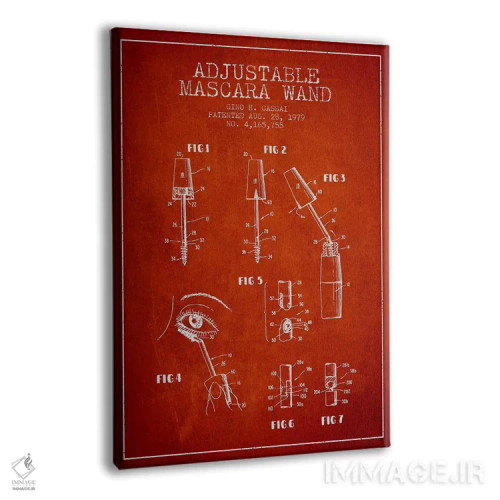 تابلو نقشه طرح اختراع ریمل قابل تنظیم قرمز اثر پیکسل کهنه (استودیو/نام هنری) - نمای پرسپکتیو محصول