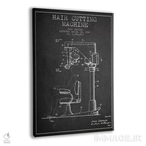 تابلو نقشه پتنت برش موی اتوماتیک (طرح ذغالی) اثر پیکسل کهنه (استودیو/نام هنری) - نمای پرسپکتیو محصول