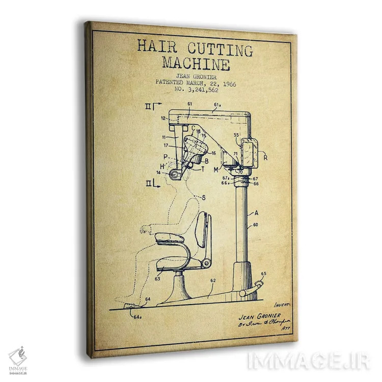 تابلو نقشه پتنت برش موی اتوماتیک (طرح قدیمی) اثر پیکسل کهنه (استودیو/نام هنری) - نمای پرسپکتیو محصول