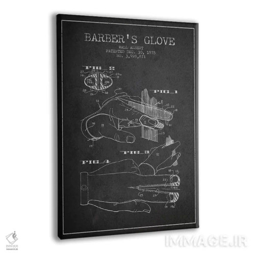 تابلو نقشه پتنت دستکش آرایشگری (طرح ذغالی) اثر پیکسل کهنه (استودیو/نام هنری) - نمای پرسپکتیو محصول