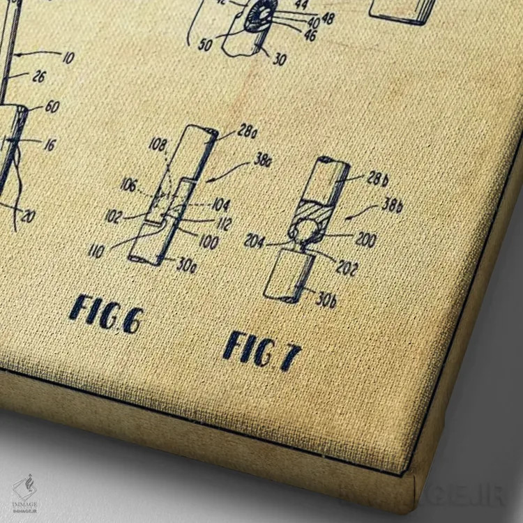تابلو نقشه پتنت ریمل قابل تنظیم (طرح قدیمی) اثر پیکسل کهنه (استودیو/نام هنری) - نمای نزدیک بافت بوم