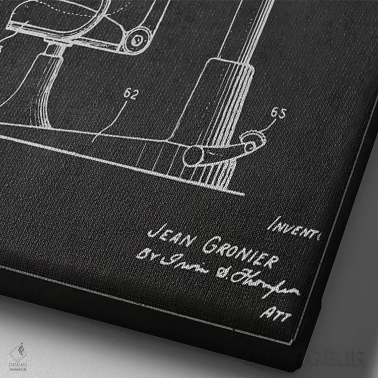 تابلو نقشه پتنت برش موی اتوماتیک (طرح ذغالی) اثر پیکسل کهنه (استودیو/نام هنری) - نمای نزدیک بافت بوم