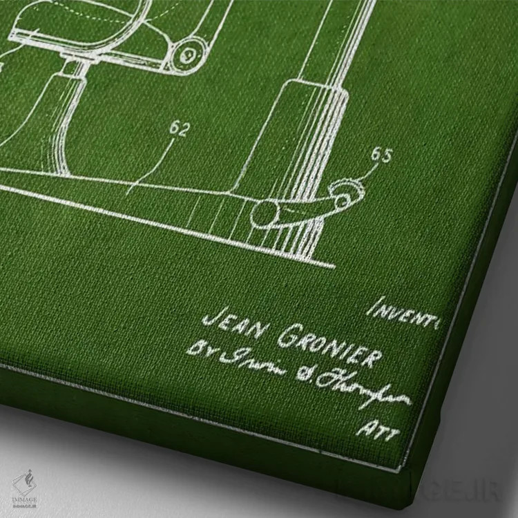 تابلو نقشه پتنت برش موی اتوماتیک (سبز) اثر پیکسل کهنه (استودیو/نام هنری) - نمای نزدیک بافت بوم