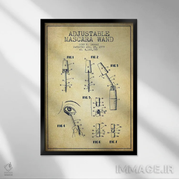 تابلو نقشه پتنت ریمل قابل تنظیم (طرح قدیمی) اثر پیکسل کهنه (استودیو/نام هنری) - نمای قابدار مشکی