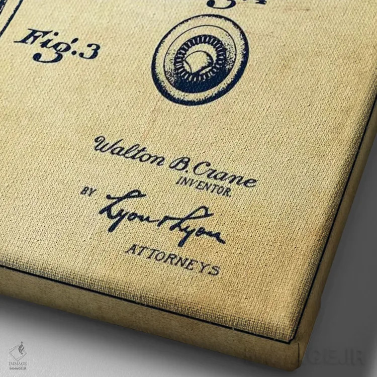 تابلو نقشه طرح اختراع لاک ناخن ظرفی قدیمی اثر پیکسل کهنه (استودیو/نام هنری) - نمای نزدیک بافت بوم