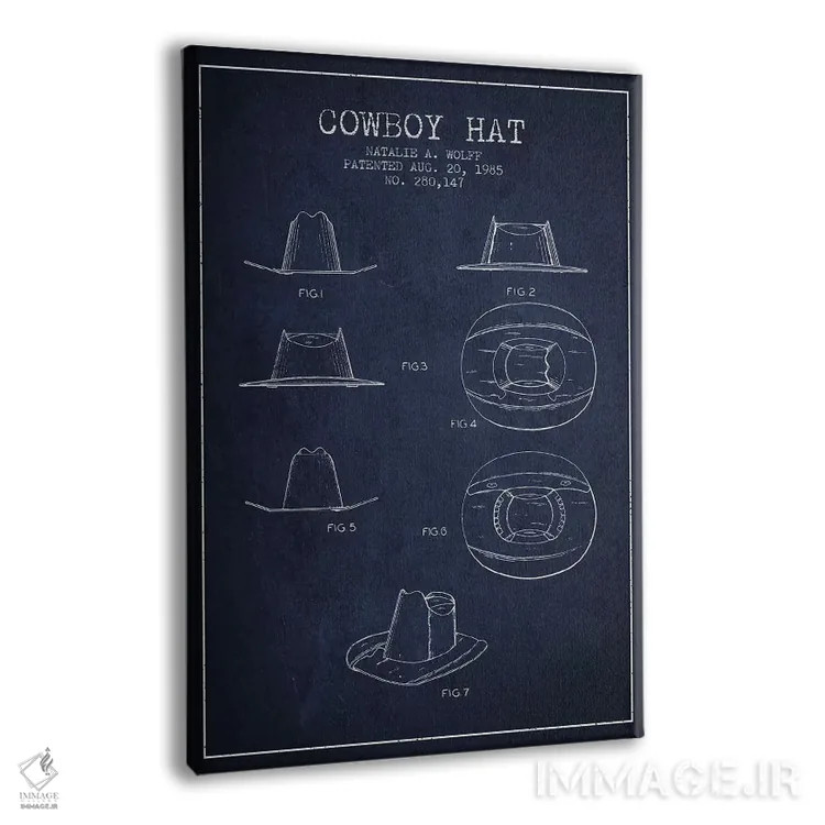 تابلو طرح پتنت کلاه کابویی (سورمهای) اثر پیکسل کهنه (استودیو/نام هنری) - نمای پرسپکتیو محصول