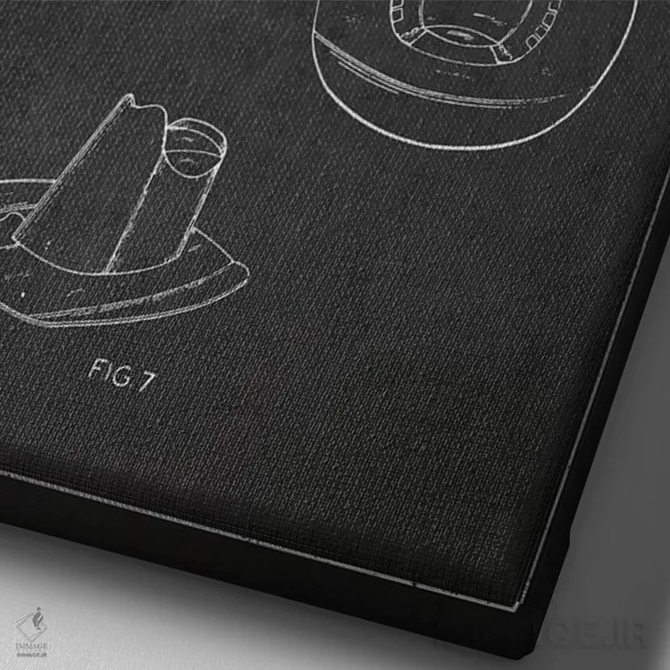 تابلو طرح پتنت کلاه کابویی (زغالسنگی) اثر پیکسل کهنه (استودیو/نام هنری) - نمای نزدیک بافت بوم