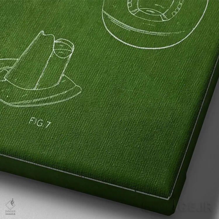 تابلو طرح پتنت کلاه کابویی (سبز) اثر پیکسل کهنه (استودیو/نام هنری) - نمای نزدیک بافت بوم