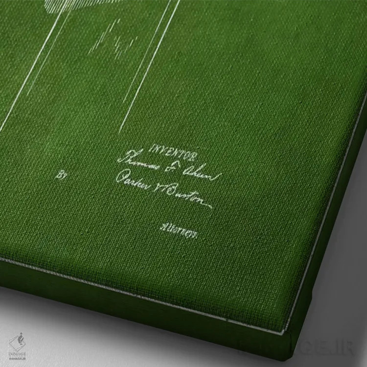 تابلو طرح پتنت تلفن اهرن (سبز) اثر پیکسل کهنه (استودیو/نام هنری) - نمای نزدیک بافت بوم