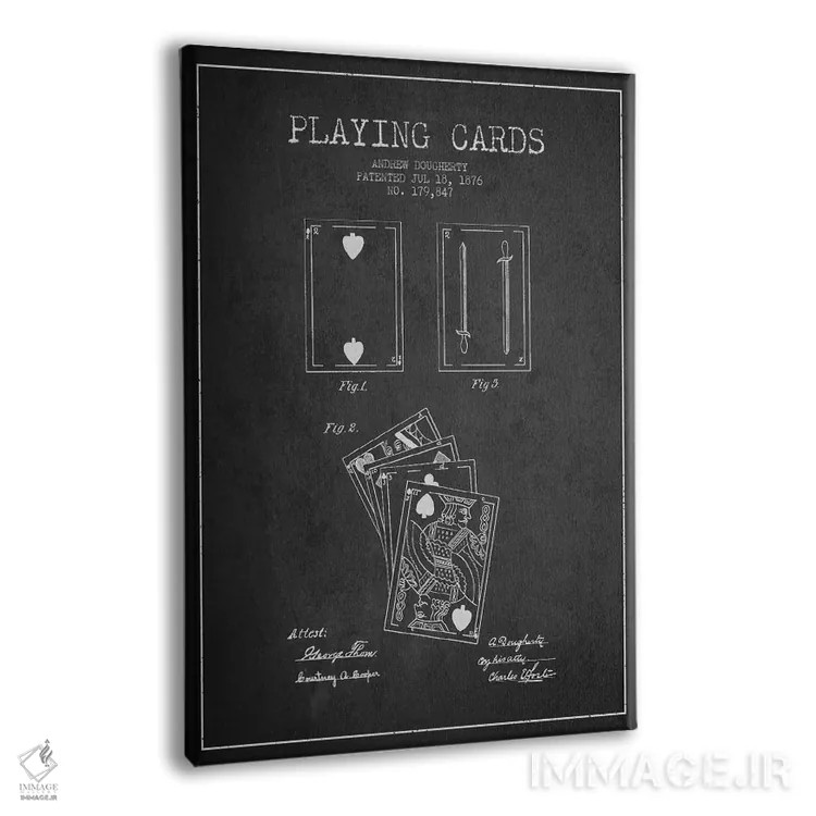 تابلو طرح پتنت کارتهای داگرتی (تیره) اثر پیکسل کهنه (استودیو/نام هنری) - نمای پرسپکتیو محصول