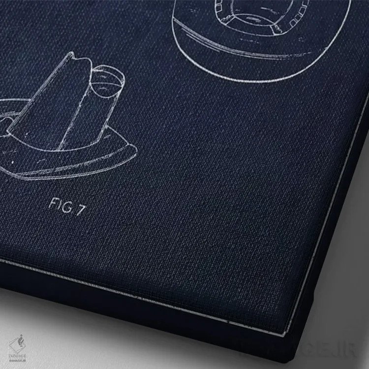 تابلو طرح پتنت کلاه کابویی (سورمهای) اثر پیکسل کهنه (استودیو/نام هنری) - نمای نزدیک بافت بوم