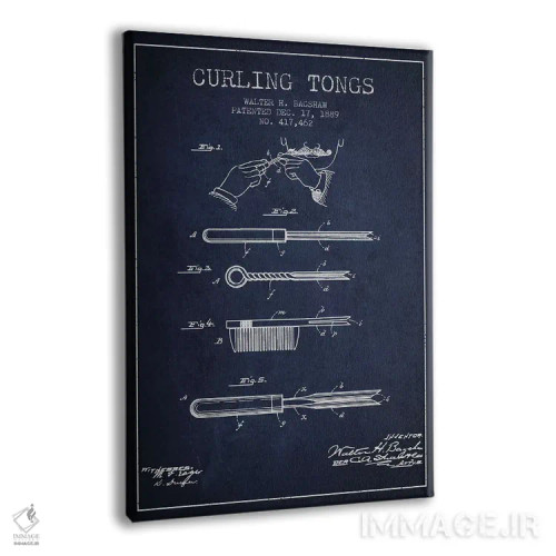 تابلو طرح پتنت فرکننده مو (سورمهای) اثر پیکسل کهنه (استودیو/نام هنری) - نمای پرسپکتیو محصول