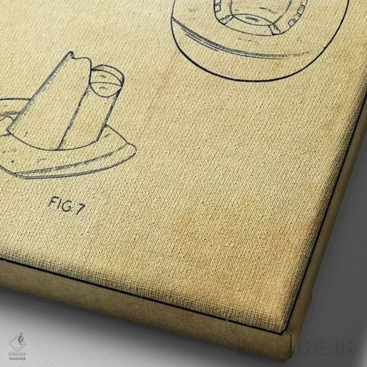 تابلو طرح پتنت کلاه کابویی قدیمی اثر پیکسل کهنه (استودیو/نام هنری) - نمای نزدیک بافت بوم