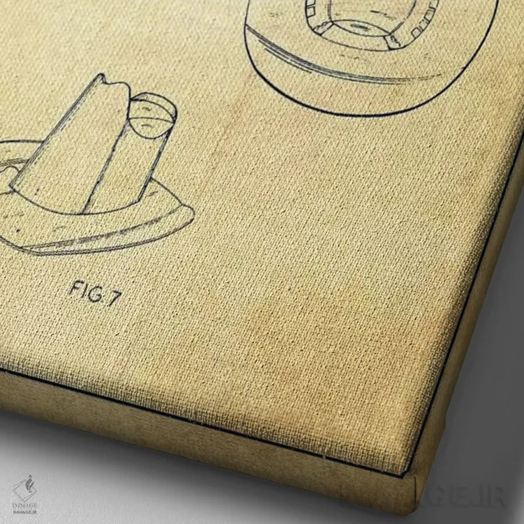 تابلو طرح پتنت کلاه کابویی قدیمی اثر پیکسل کهنه (استودیو/نام هنری) - نمای نزدیک بافت بوم