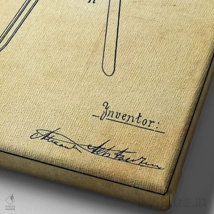 تابلو طرح پتنت فرکننده مو قدیمی اثر پیکسل کهنه (استودیو/نام هنری) - نمای نزدیک بافت بوم