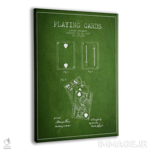تابلو نقشهٔ ثبت اختراع کارتهای داورتی (سبز) اثر پیکسل کهنه (استودیو/نام هنری) - نمای پرسپکتیو محصول