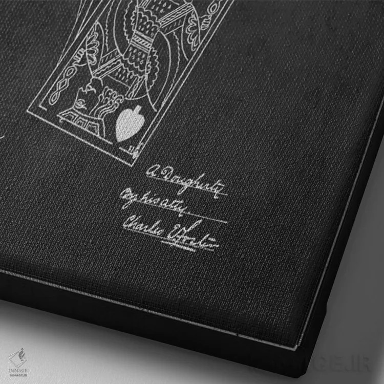 تابلو طرح پتنت کارتهای داگرتی (تیره) اثر پیکسل کهنه (استودیو/نام هنری) - نمای نزدیک بافت بوم