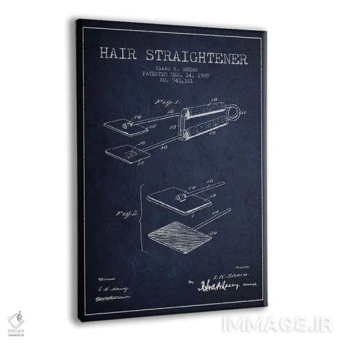 تابلو طرح حق ثبت اختراع اتو مو سرمهای اثر پیکسل کهنه (استودیو/نام هنری) - نمای پرسپکتیو محصول