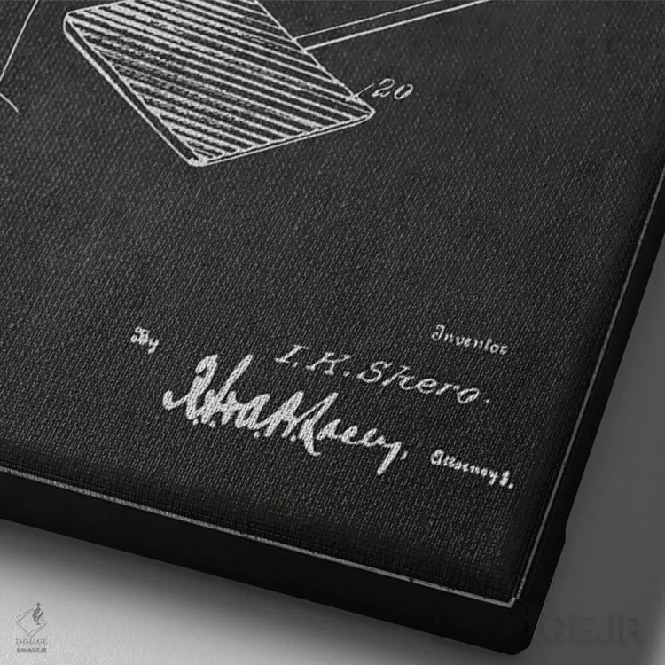 تابلو طرح حق ثبت اختراع اتو مو زغالی اثر پیکسل کهنه (استودیو/نام هنری) - نمای نزدیک بافت بوم