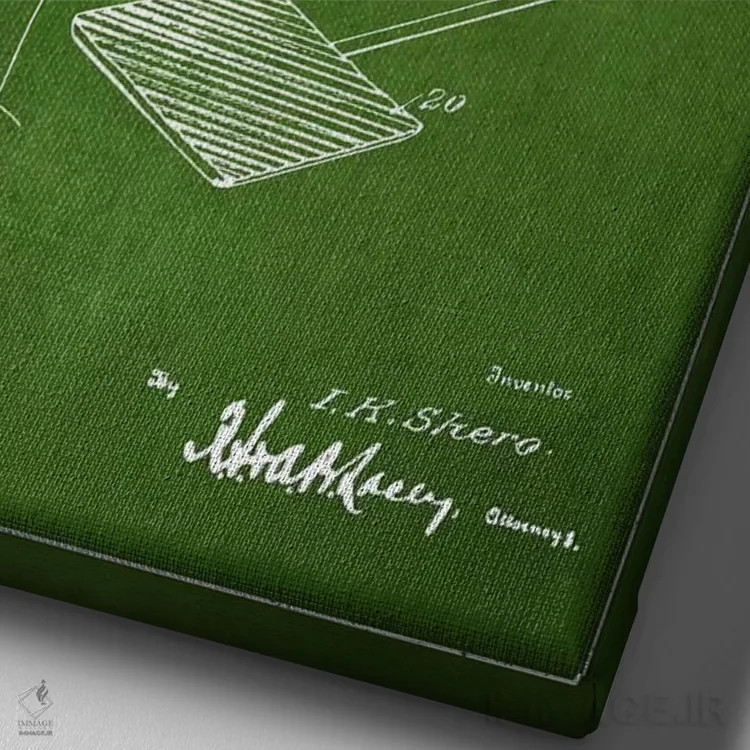 تابلو طرح حق ثبت اختراع اتو مو سبز اثر پیکسل کهنه (استودیو/نام هنری) - نمای نزدیک بافت بوم