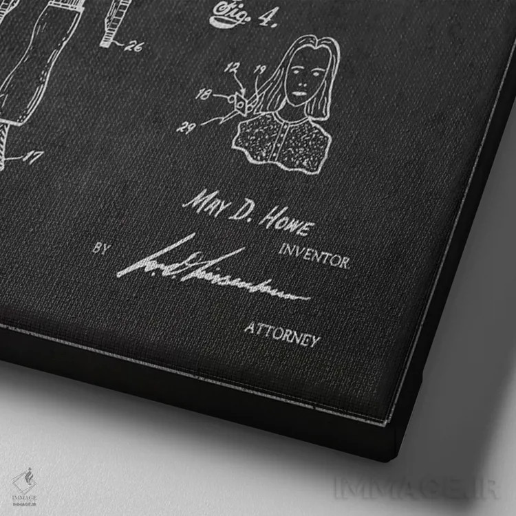 تابلو طرح حق ثبت اختراع صافکننده مو زغالی اثر پیکسل کهنه (استودیو/نام هنری) - نمای نزدیک بافت بوم