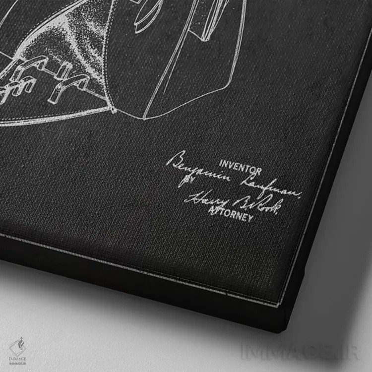 تابلو طرح حق ثبت اختراع کیف دستی مشابه (زغال) اثر پیکسل کهنه (استودیو/نام هنری) - نمای نزدیک بافت بوم