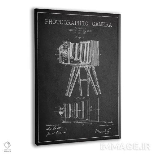 تابلو نقشهٔ اختراع دوربین (ذغالی) اثر پیکسل کهنه (استودیو/نام هنری) - نمای پرسپکتیو محصول
