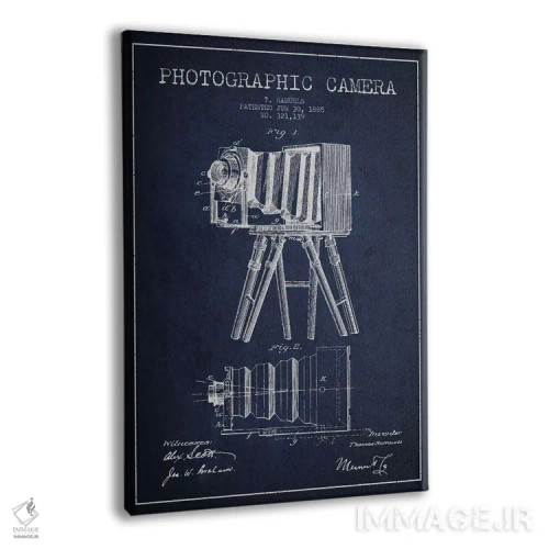 تابلو نقشهٔ اختراع دوربین (سرمهای) اثر پیکسل کهنه (استودیو/نام هنری) - نمای پرسپکتیو محصول