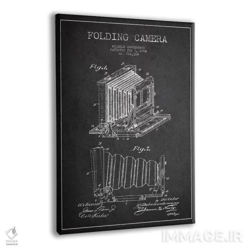 تابلو نقشهٔ اختراع دوربین (ذغالی) اثر پیکسل کهنه (استودیو/نام هنری) - نمای پرسپکتیو محصول