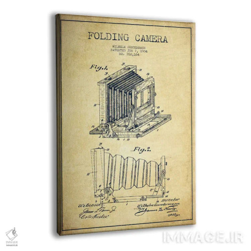 تابلو نقشهٔ اختراع دوربین (قدیمی) اثر پیکسل کهنه (استودیو/نام هنری) - نمای پرسپکتیو محصول