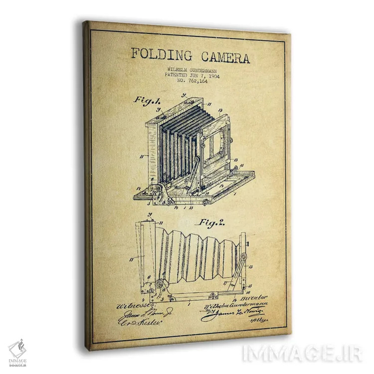 تابلو نقشهٔ اختراع دوربین (قدیمی) اثر پیکسل کهنه (استودیو/نام هنری) - نمای پرسپکتیو محصول