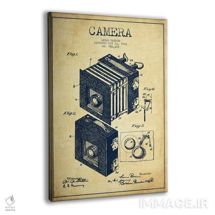 تابلو نقشهٔ اختراع دوربین (قدیمی) اثر پیکسل کهنه (استودیو/نام هنری) - نمای پرسپکتیو محصول