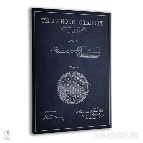 تابلو نقشهٔ اختراع مدار تلفن (سرمهای) اثر پیکسل کهنه (استودیو/نام هنری) - نمای پرسپکتیو محصول