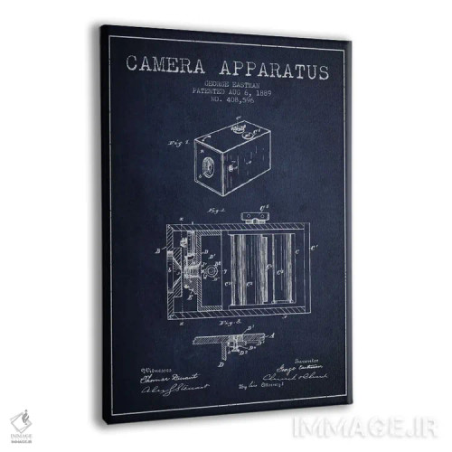 تابلو نقشهٔ اختراع دوربین (سرمهای) اثر پیکسل کهنه (استودیو/نام هنری) - نمای پرسپکتیو محصول