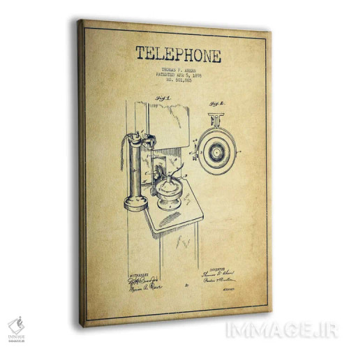 تابلو نقشهٔ اختراع تلفن اهرن (قدیمی) اثر پیکسل کهنه (استودیو/نام هنری) - نمای پرسپکتیو محصول