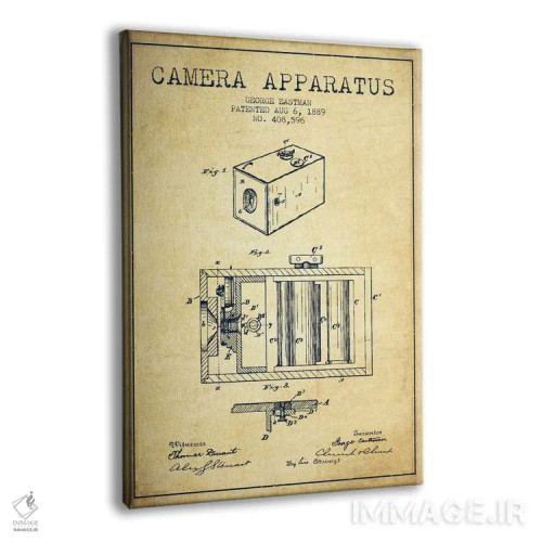 تابلو نقشهٔ اختراع دوربین (قدیمی) اثر پیکسل کهنه (استودیو/نام هنری) - نمای پرسپکتیو محصول